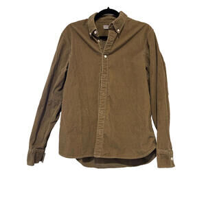 Everlane sz S corduroy golden brown button down long sleeve collared #3138